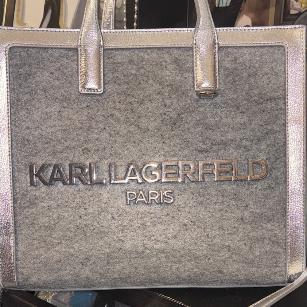 Karl Lagerfeld Silver and Gray Tote